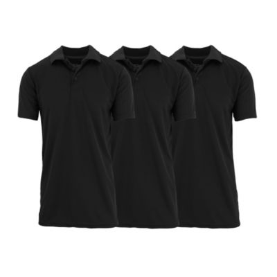 Galaxy by Harvic Men's Tagless Dry-Fit Moisture-Wicking Polo Shirt - 3 Pack, 3XL