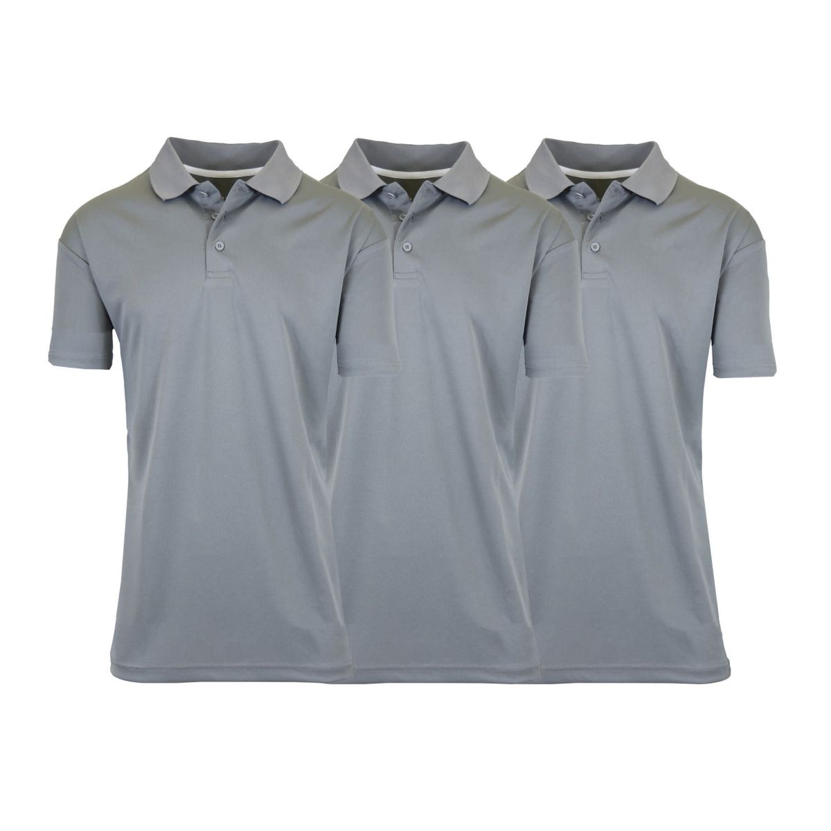 Tagless Dry-Fit Moisture-Wicking Polo Shirt - 3 Pack