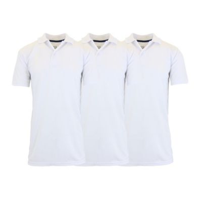 Galaxy by Harvic Men's Tagless Dry-Fit Moisture-Wicking Polo Shirt - 3 Pack, 3XL