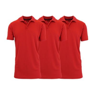 Galaxy by Harvic Men's Tagless Dry-Fit Moisture-Wicking Polo Shirt - 3 Pack, 3XL