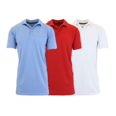 Galaxy by Harvic Men's Tagless Dry-Fit Moisture-Wicking Polo Shirt - 3 Pack, 3XL