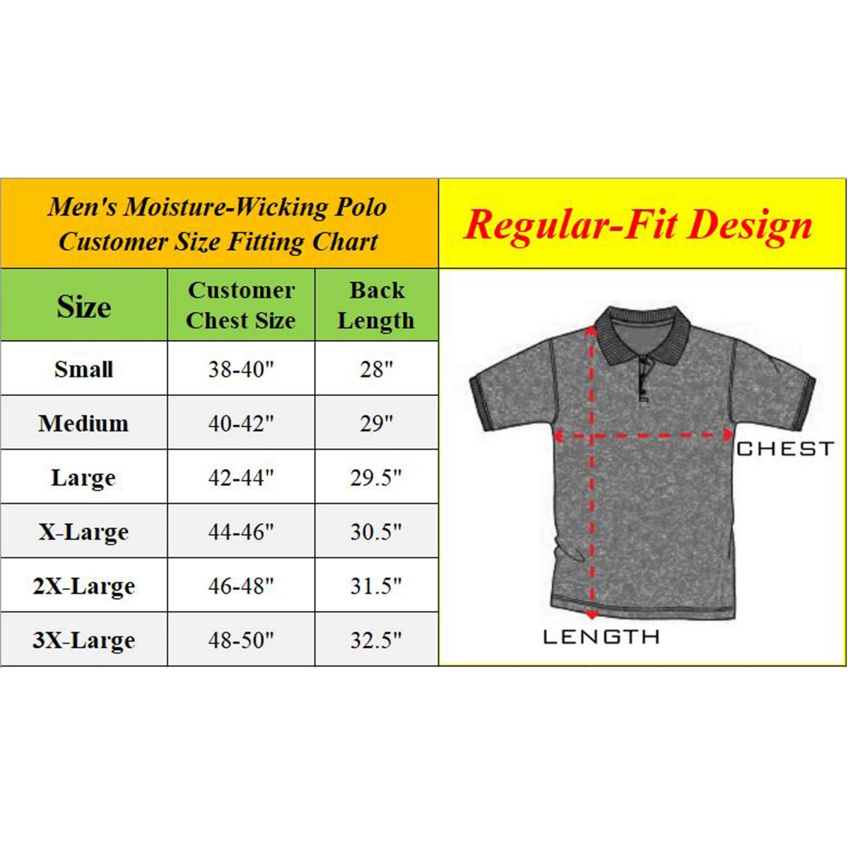 Tagless Dry-Fit Moisture-Wicking Polo Shirt - 3 Pack