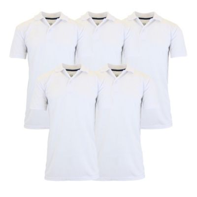 Galaxy by Harvic Men's Tagless Dry-Fit Moisture-Wicking Polo Shirt - 5 Pack, 3XL