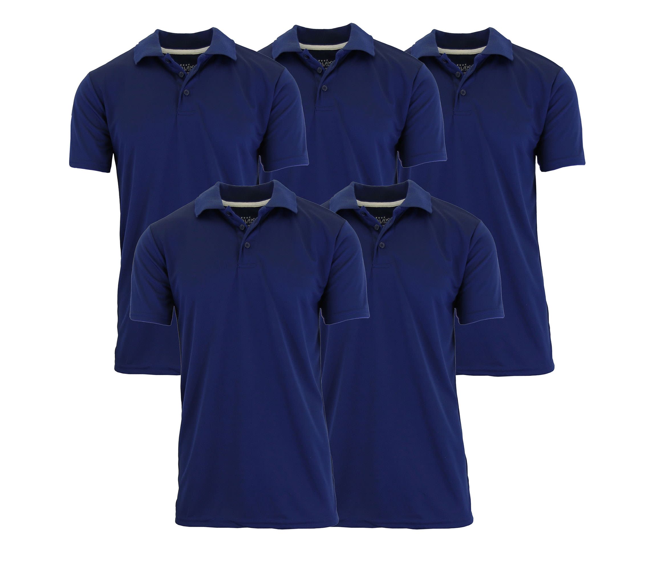 Tagless Dry-Fit Moisture-Wicking Polo Shirt - 5 Pack