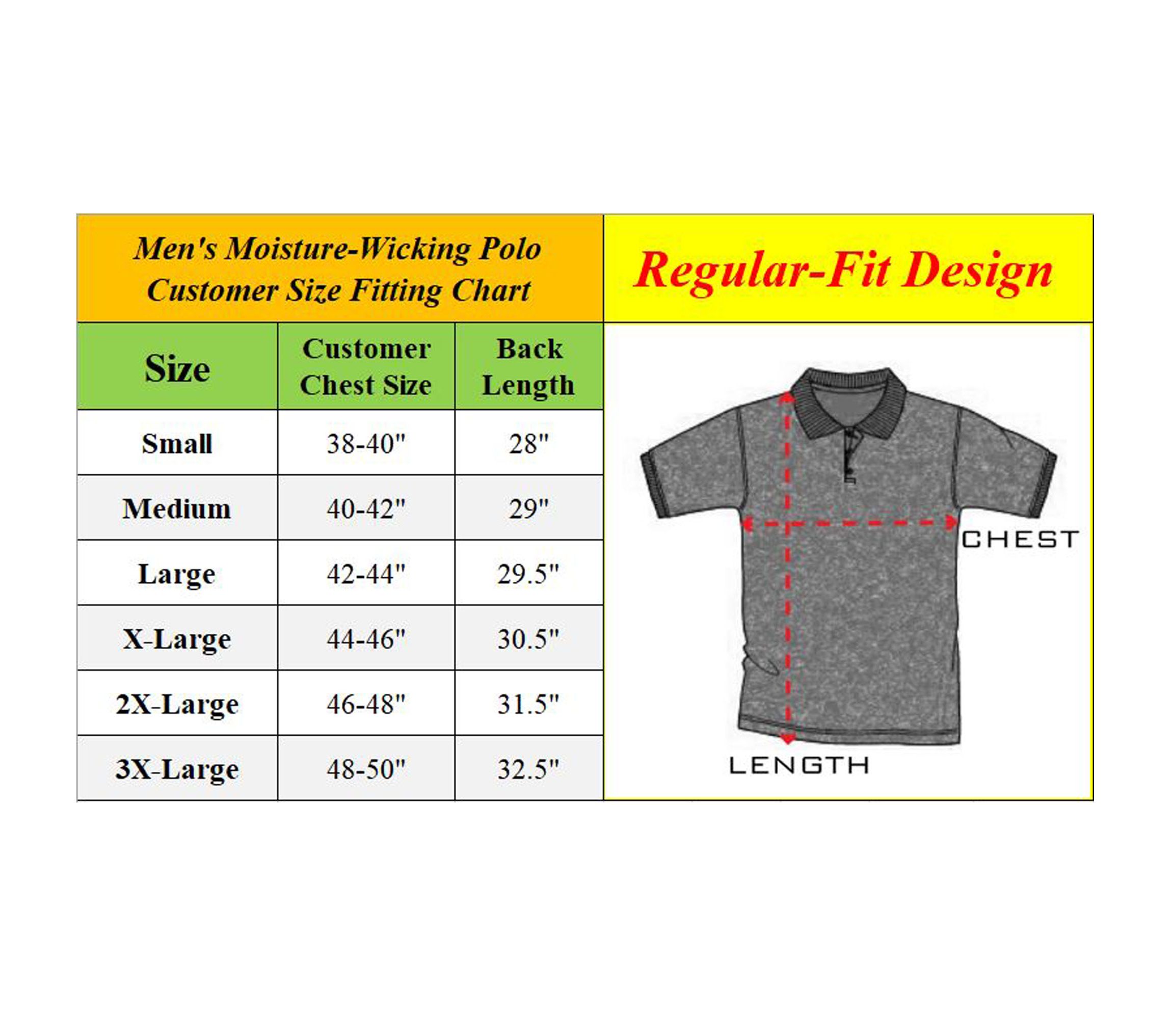 Tagless Dry-Fit Moisture-Wicking Polo Shirt - 5 Pack