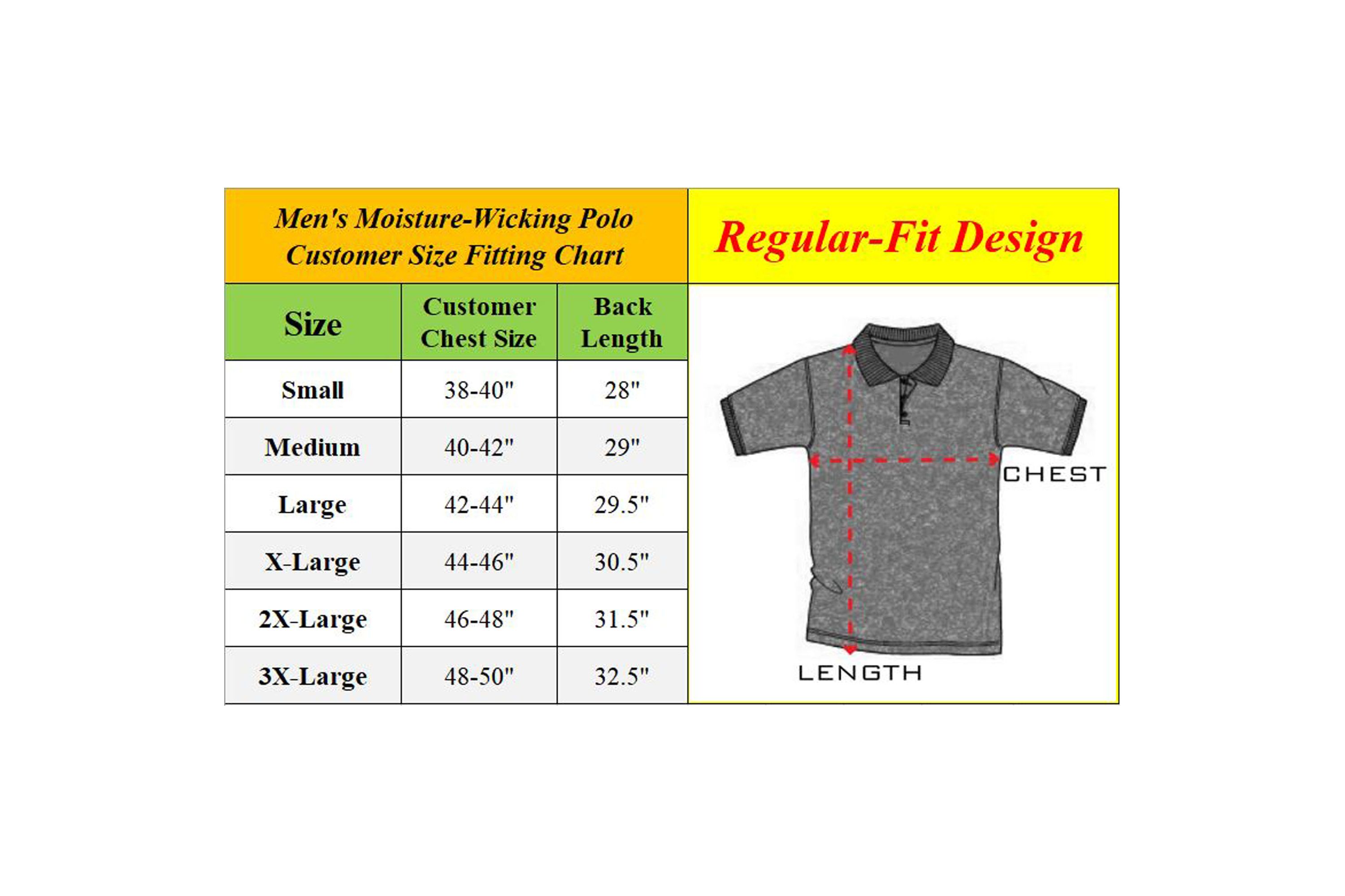 Tagless Dry-Fit Moisture-Wicking Polo Shirt - 5 Pack