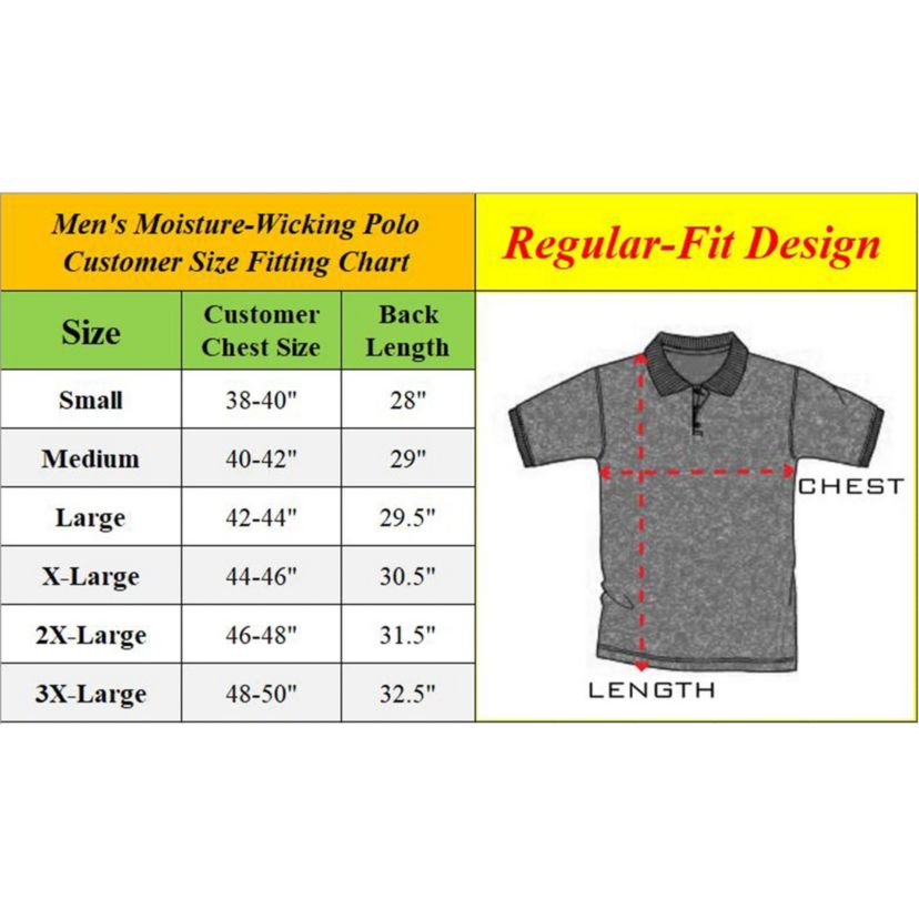 Tagless Dry-Fit Moisture-Wicking Polo Shirt - 5 Pack