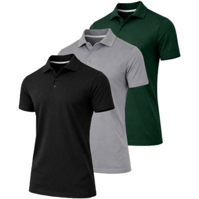 Jump Start Men's Dry Fit Moisture-Wicking Polo Shirt-3 Pack, 3XL