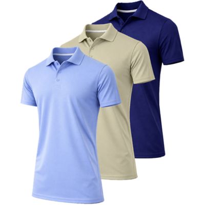 Jump Start Men's Dry Fit Moisture-Wicking Polo Shirt-3 Pack, 3XL