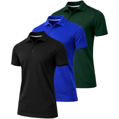 Jump Start Men's Dry Fit Moisture-Wicking Polo Shirt-3 Pack, 3XL
