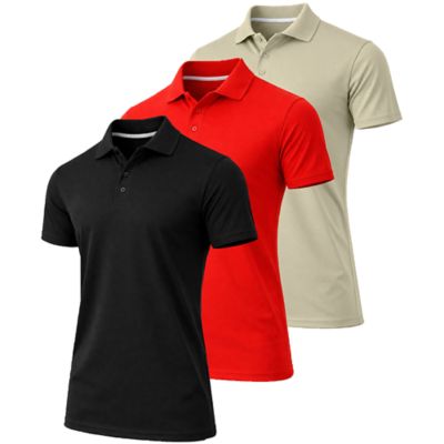 Jump Start Men's Dry Fit Moisture-Wicking Polo Shirt-3 Pack, 3XL