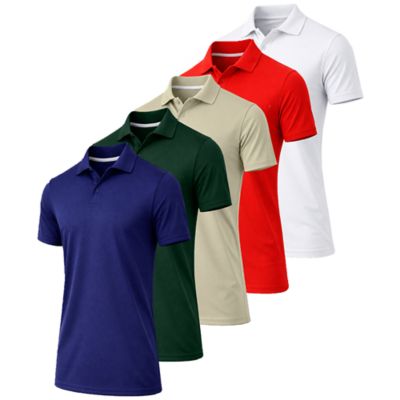 Jump Start Men's Dry Fit Moisture-Wicking Polo Shirt-5 Pack, 3XL