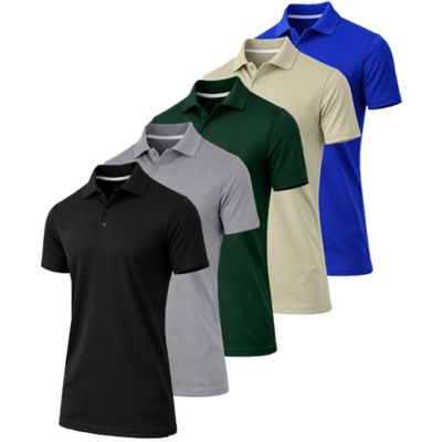Jump Start Men's Dry Fit Moisture-Wicking Polo Shirt-5 Pack, 3XL