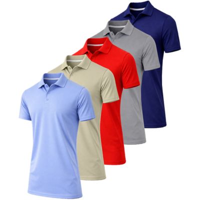 Jump Start Men's Dry Fit Moisture-Wicking Polo Shirt-5 Pack, 3XL
