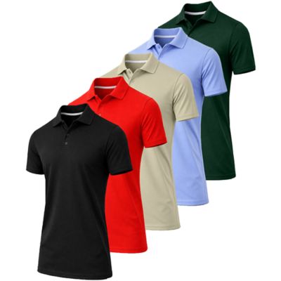 Jump Start Men's Dry Fit Moisture-Wicking Polo Shirt-5 Pack, 3XL