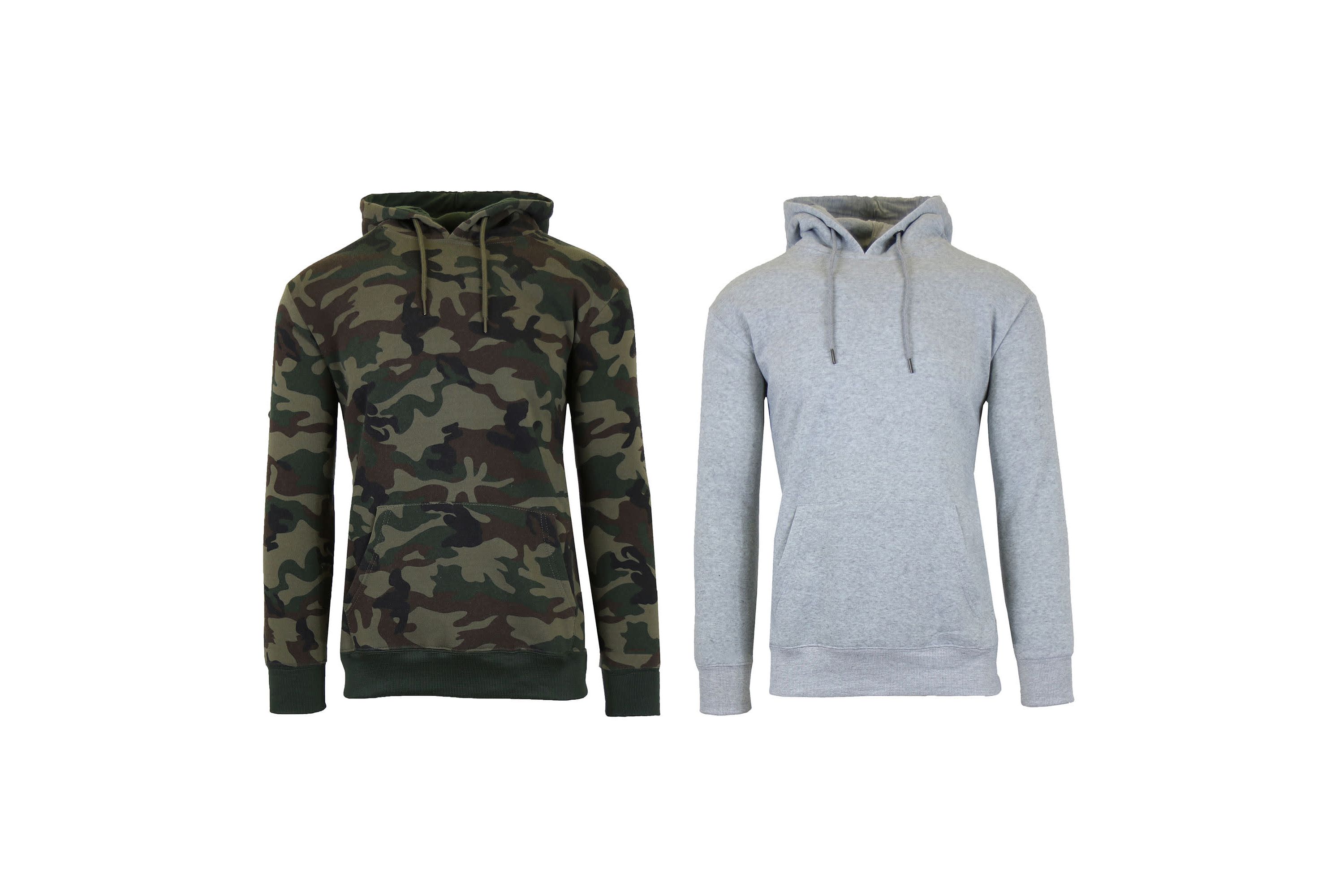 Mens Loose-Fit Fleece-Lined Pullover Hoodie 2-Pack