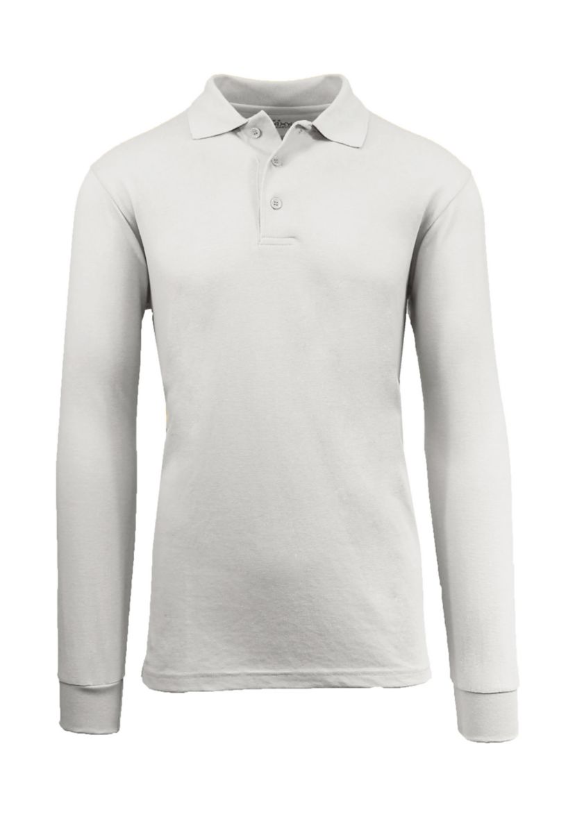 Mens Long Sleeve Piqué Polo Shirt