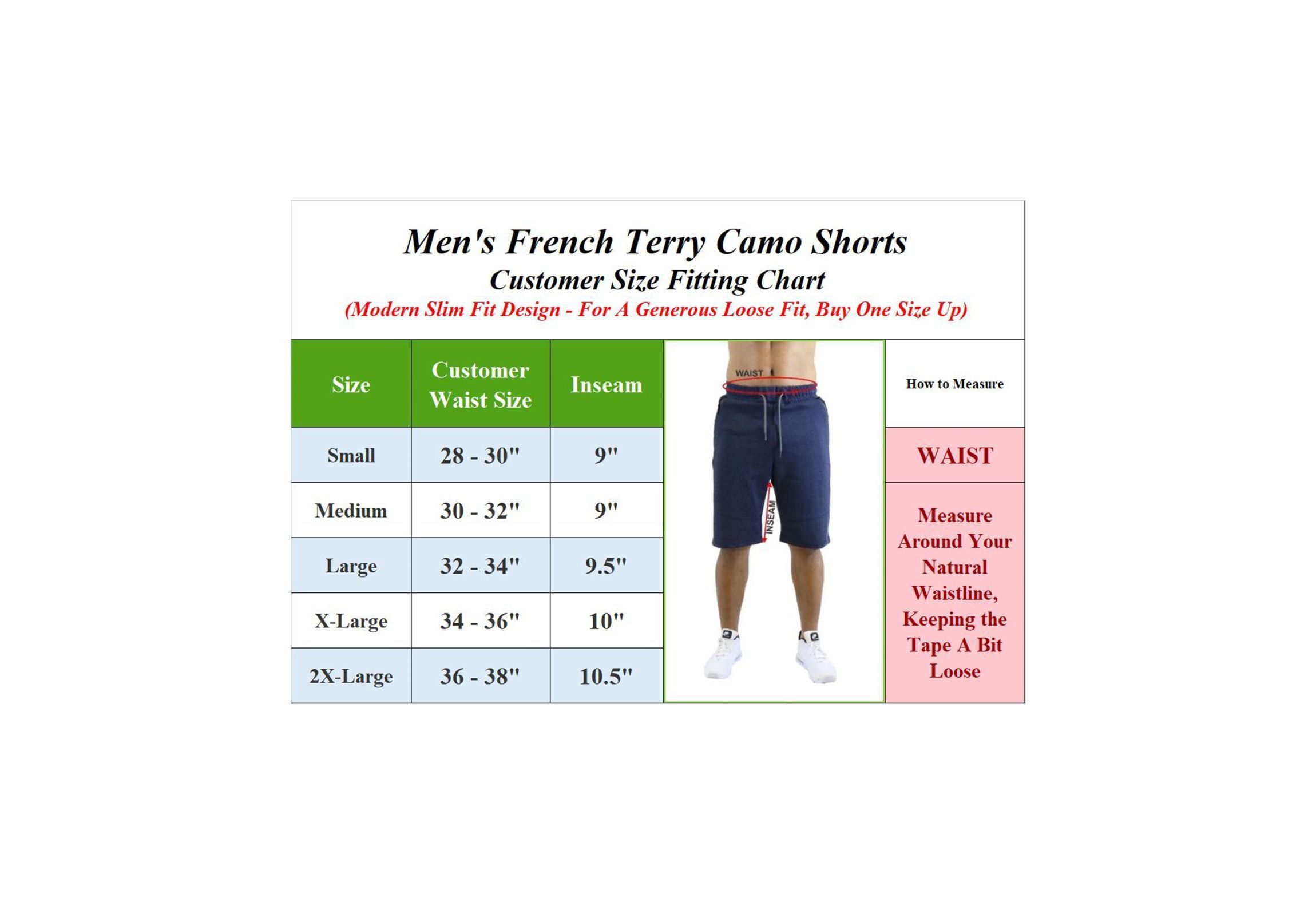 Galaxy By Harvic Mens Camo Printed French Terry Shorts