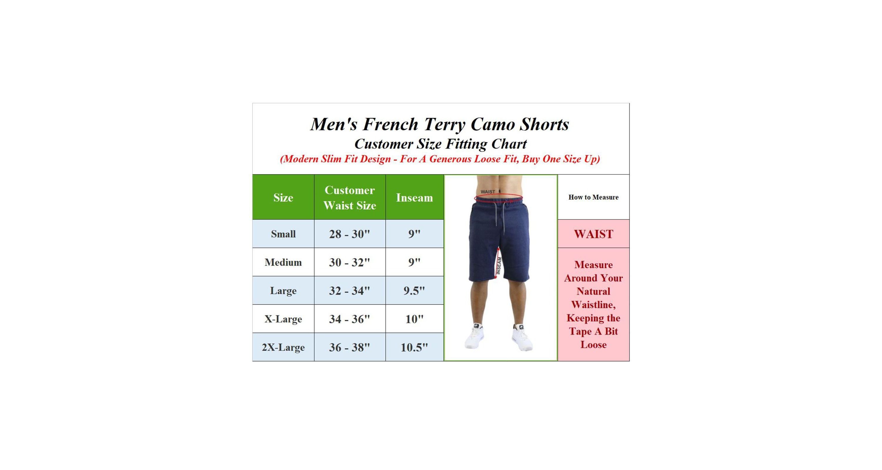 Galaxy By Harvic Mens Camo Printed French Terry Shorts