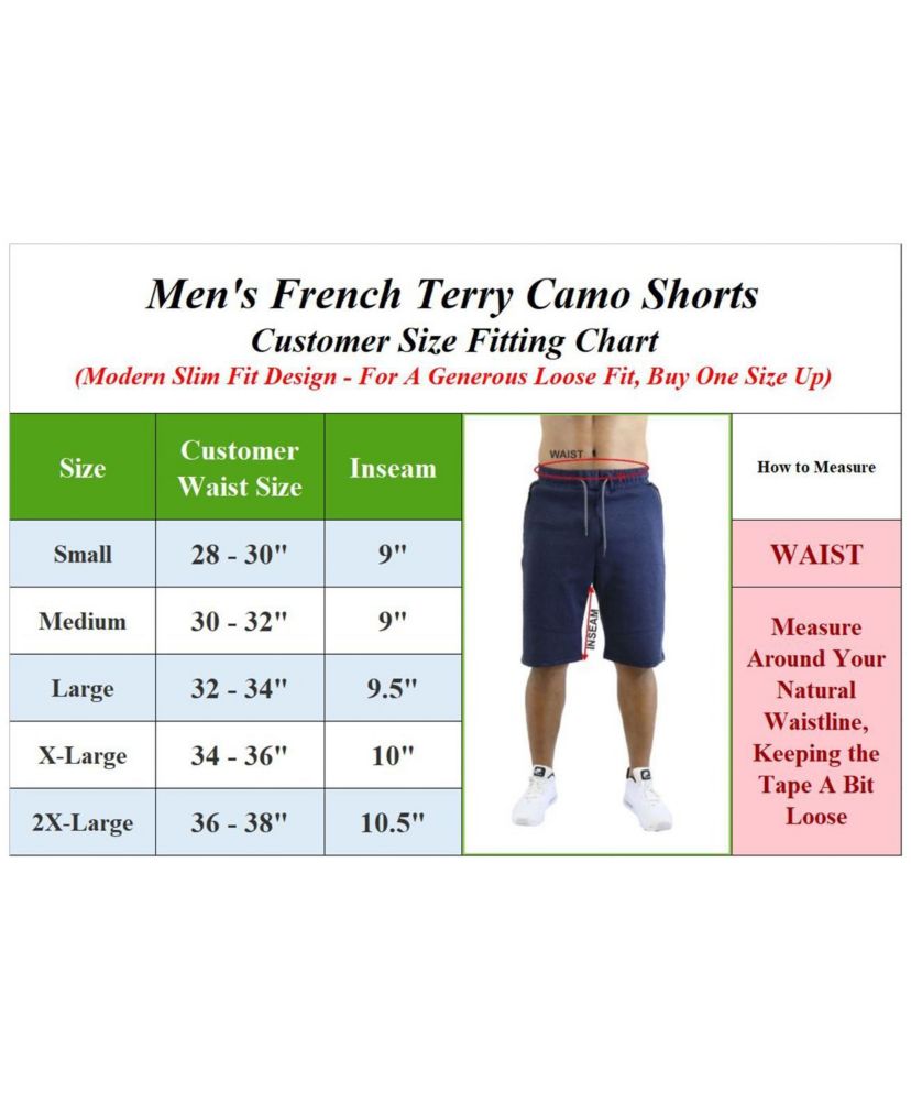 Galaxy By Harvic Mens Camo Printed French Terry Shorts
