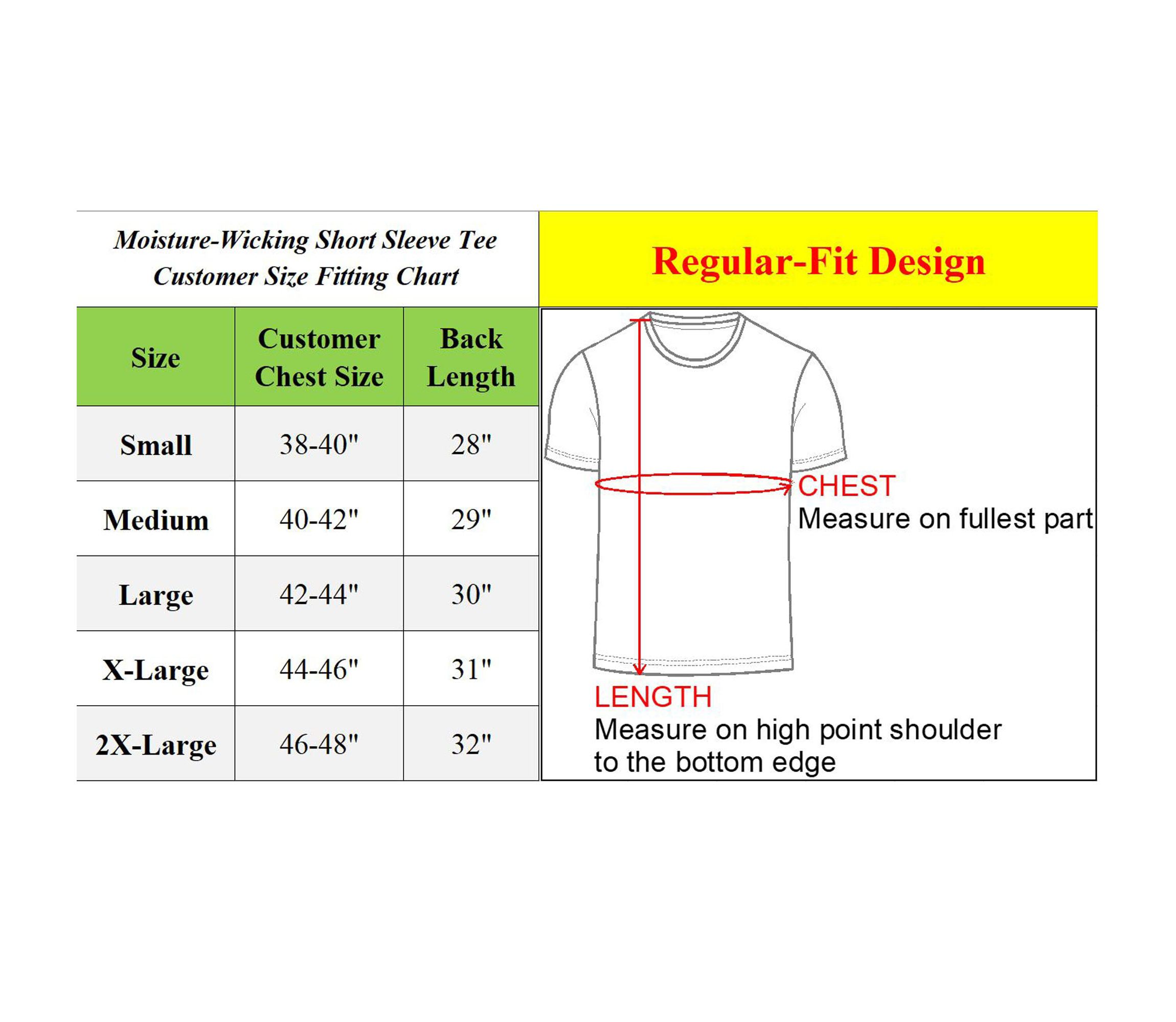 Mens Short Sleeve Moisture-Wicking Quick Dry Performance Crew Neck Tee -5 Pack