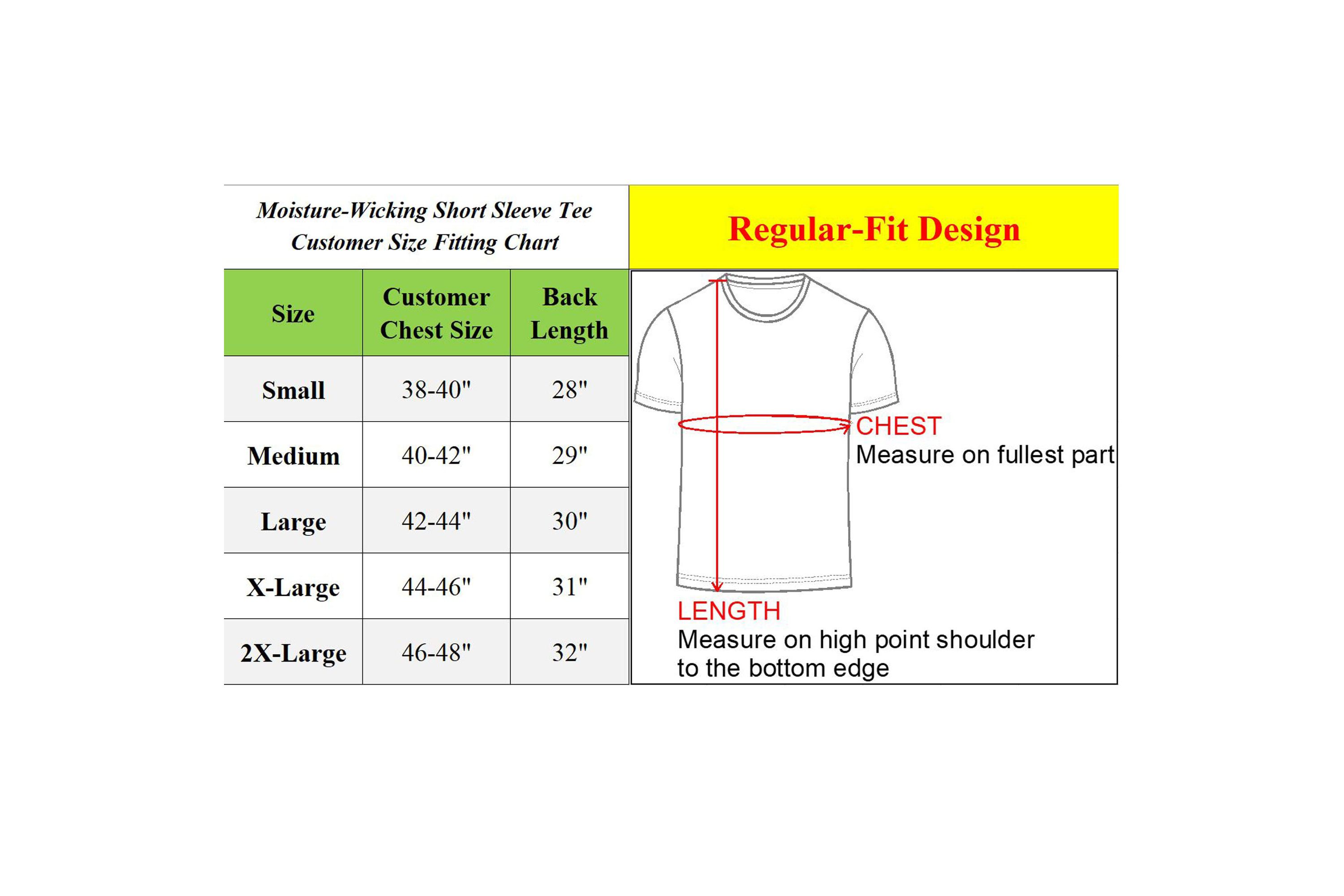 Mens Short Sleeve Moisture-Wicking Quick Dry Performance Crew Neck Tee -5 Pack