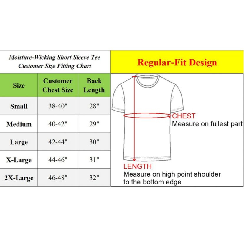 Mens Short Sleeve Moisture-Wicking Quick Dry Performance Crew Neck Tee -5 Pack