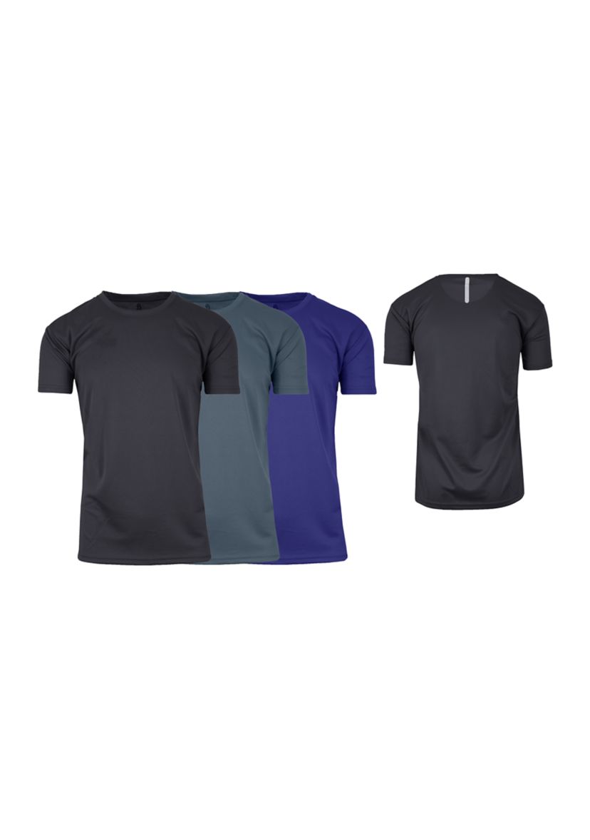 Mens Moisture-Wicking Short Sleeve Performance T-Shirt - 3 Pack