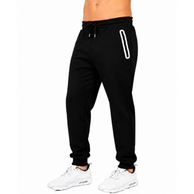 Blue Ice Men's Fleece-Lined Jogger With Heat Seal Zipper Side Pockets, Black, 2XL