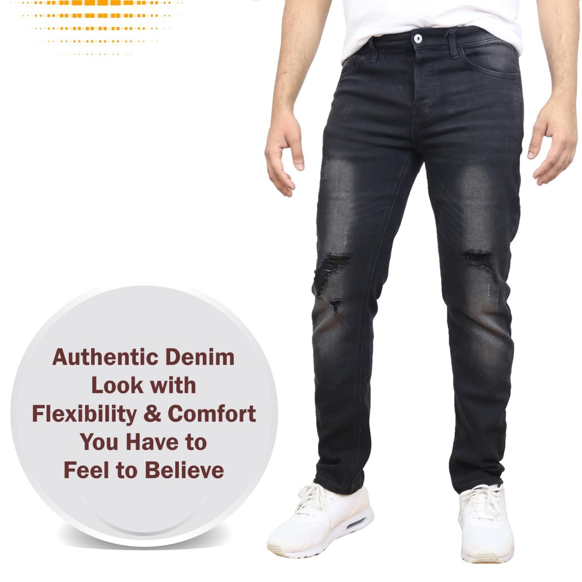 Blue Ice Mens Stretch Ripped Jeans-3 Pack