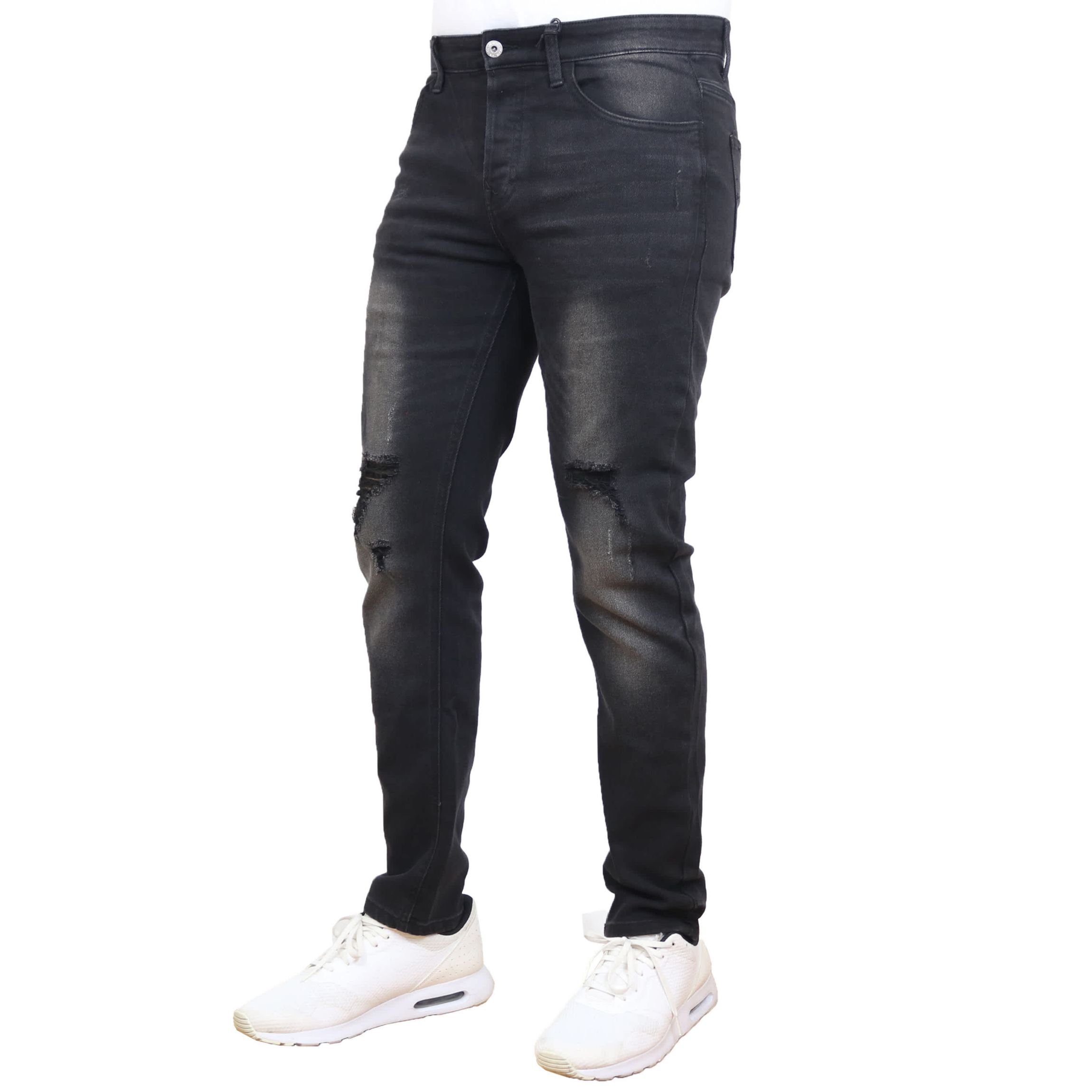 Blue Ice Mens Stretch Ripped Jeans