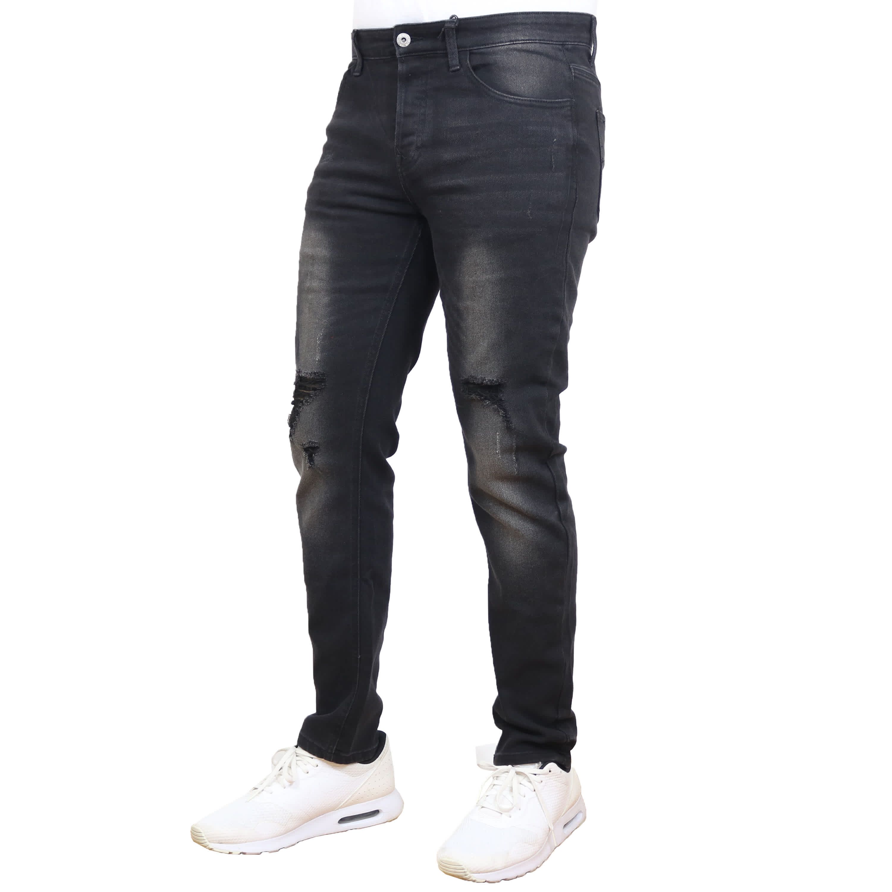 Blue Ice Mens Stretch Ripped Jeans