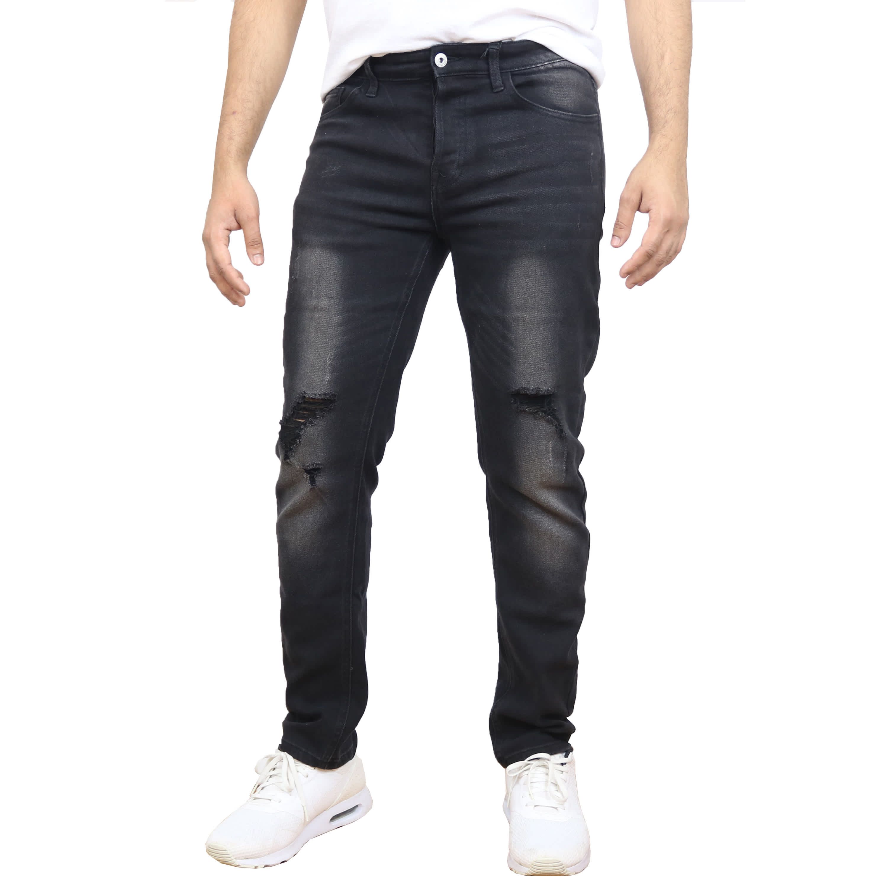 Blue Ice Mens Stretch Ripped Jeans