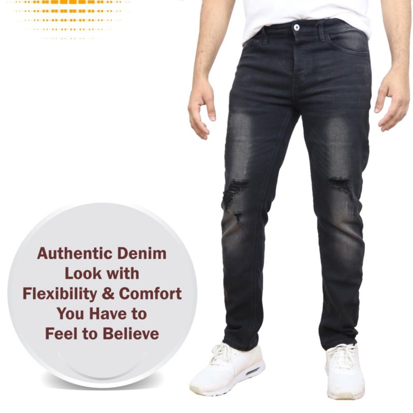 Blue Ice Mens Stretch Ripped Jeans