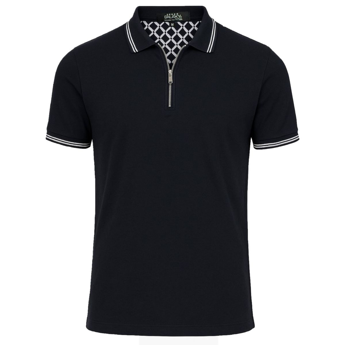 Galaxy By Harvic Men’s Modern Fit Polo Shirt with Zip Placket
