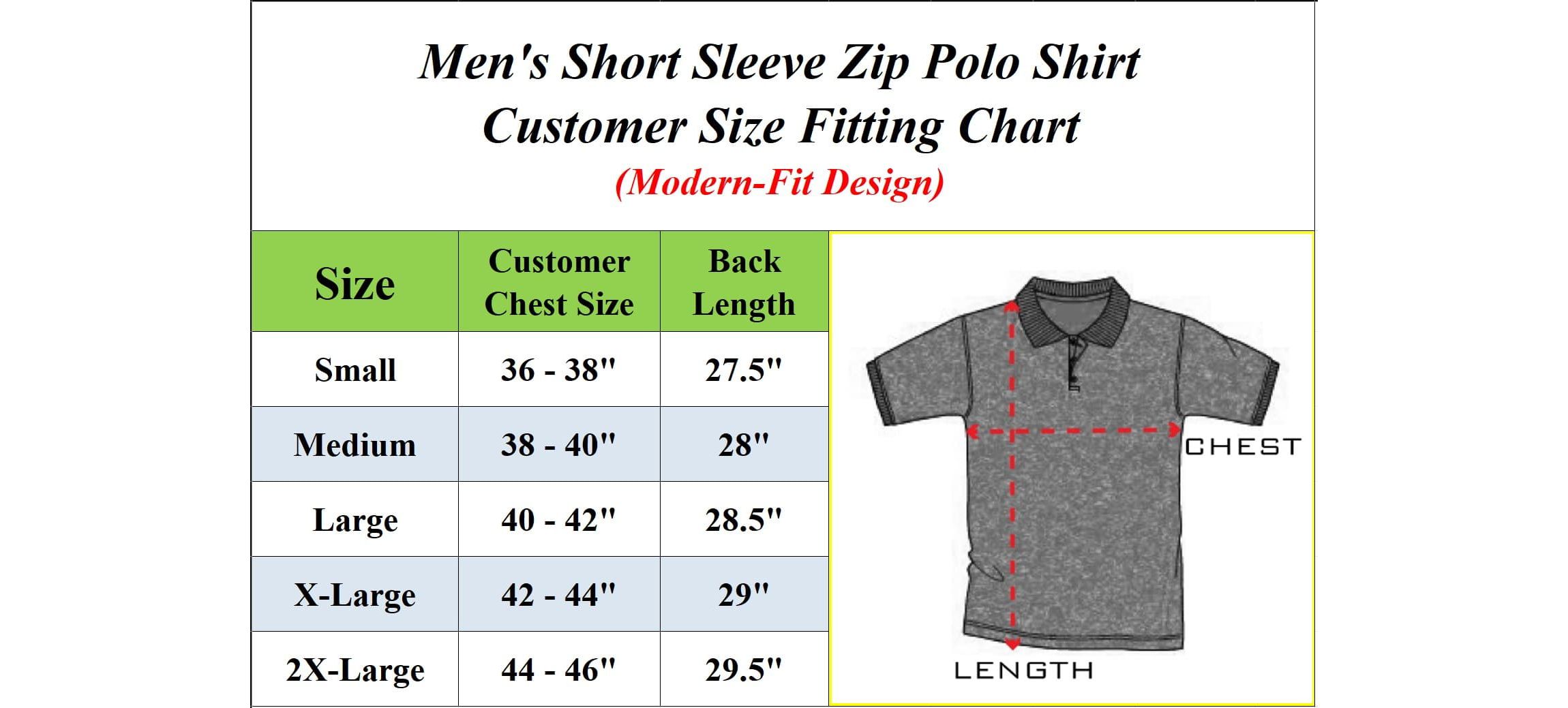 Galaxy By Harvic Men’s Modern Fit Polo Shirt with Zip Placket