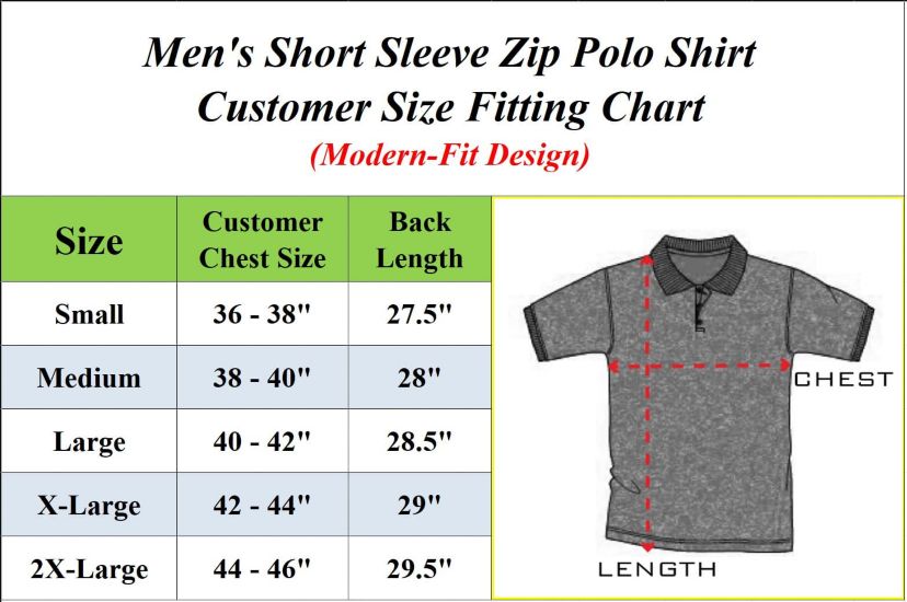 Galaxy By Harvic Men’s Modern Fit Polo Shirt with Zip Placket