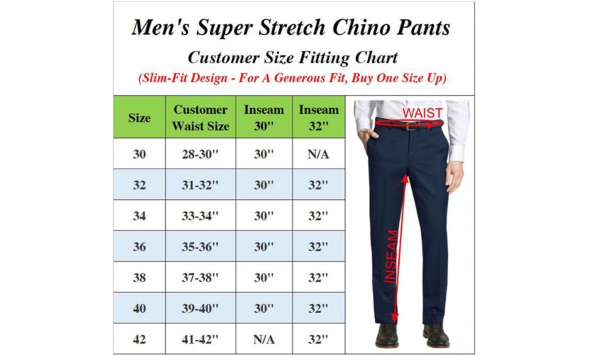 Galaxy By Harvic Mens Super Stretch Slim Fit Everyday Chino Pants