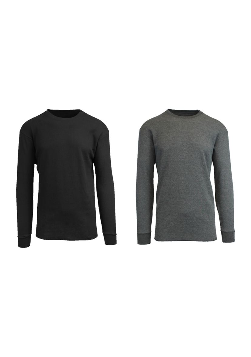 Mens Waffle Knit Thermal Shirt - 2 Pack