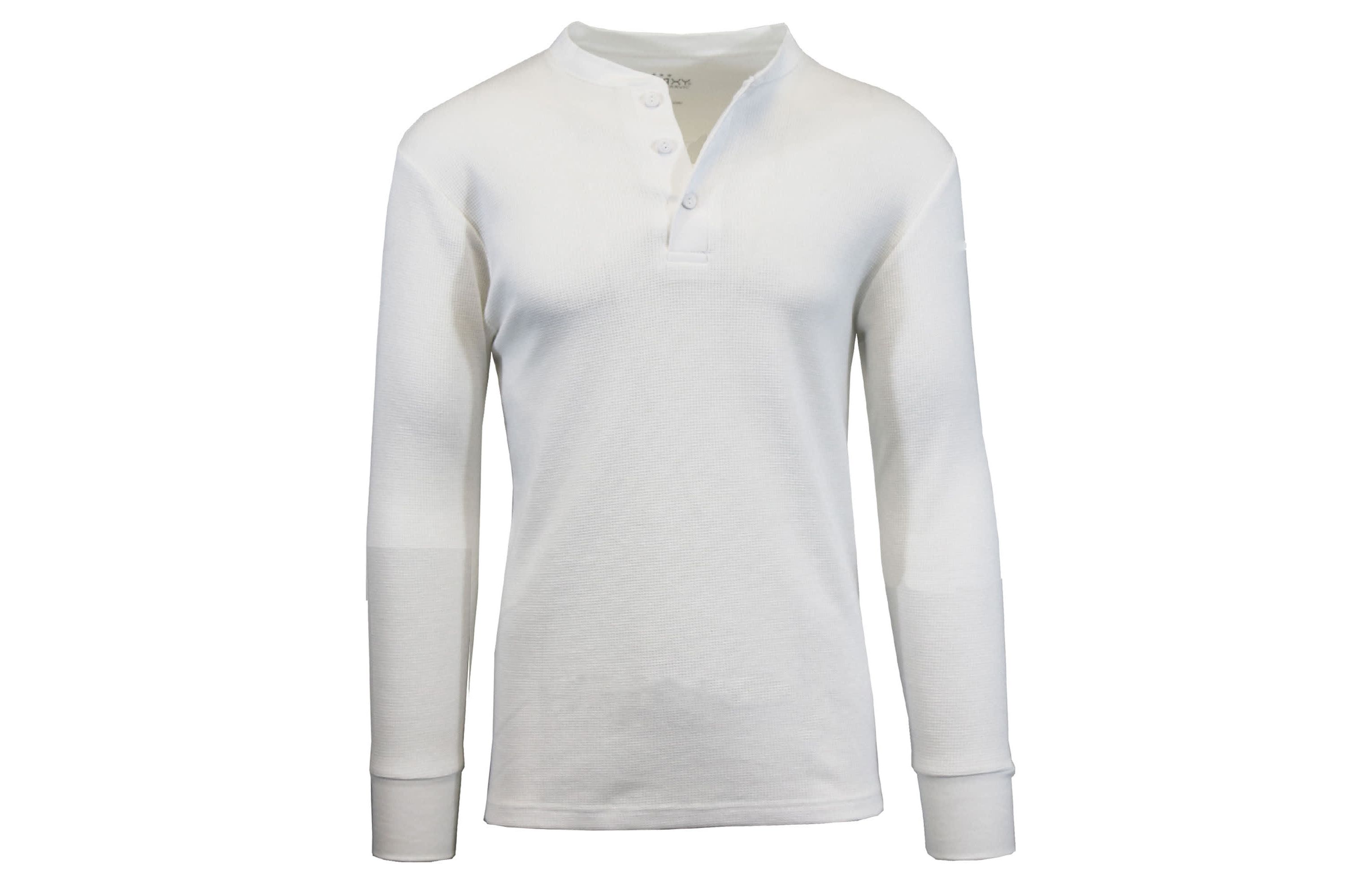 Mens Waffle-Knit Thermal Henley