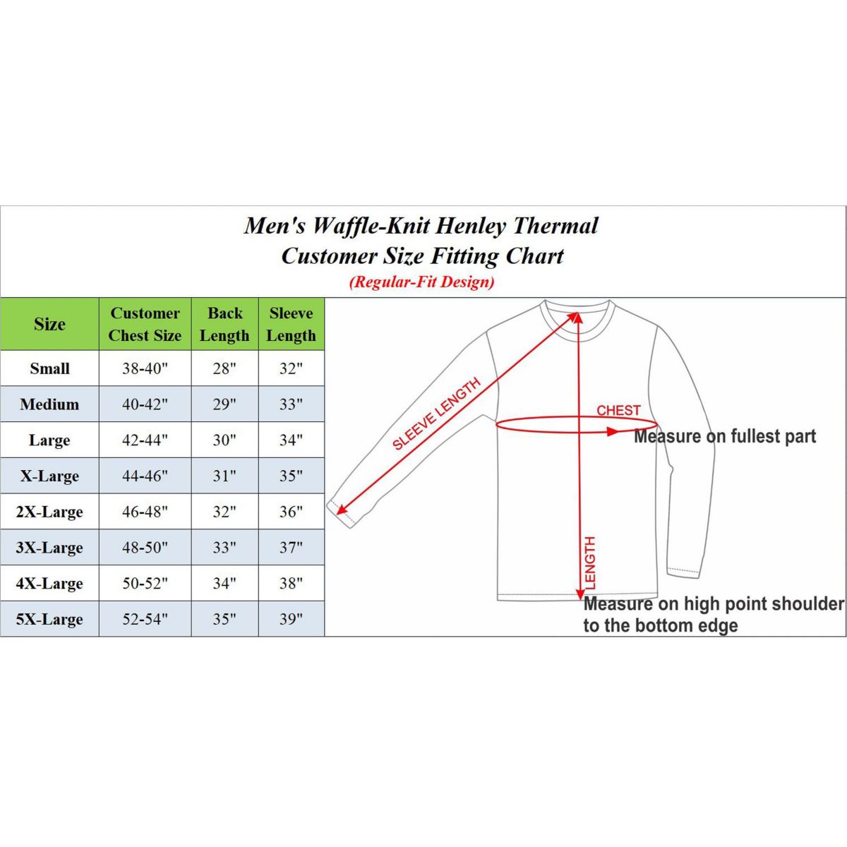 Mens Waffle-Knit Thermal Henley