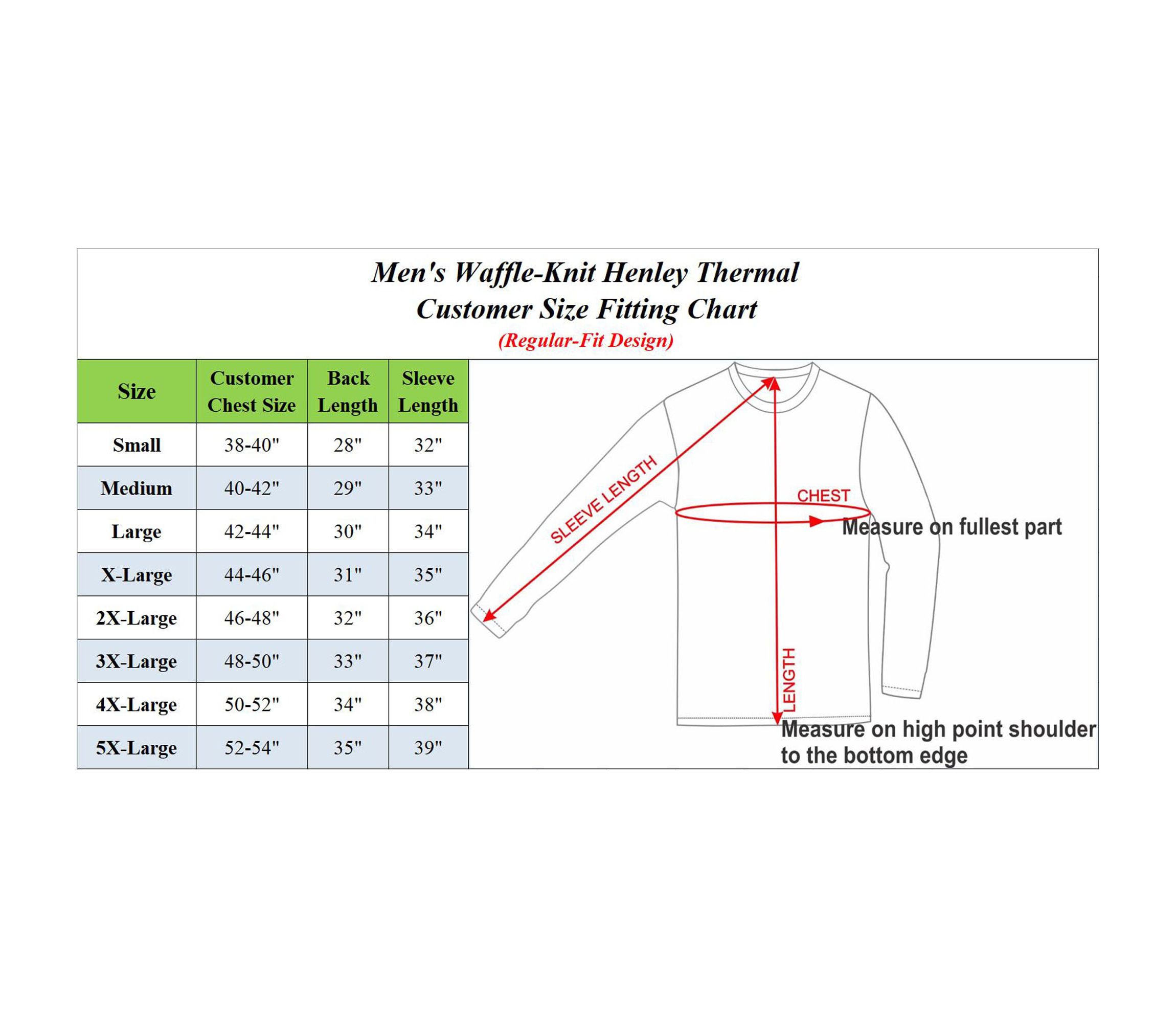 Mens Waffle-Knit Thermal Henley