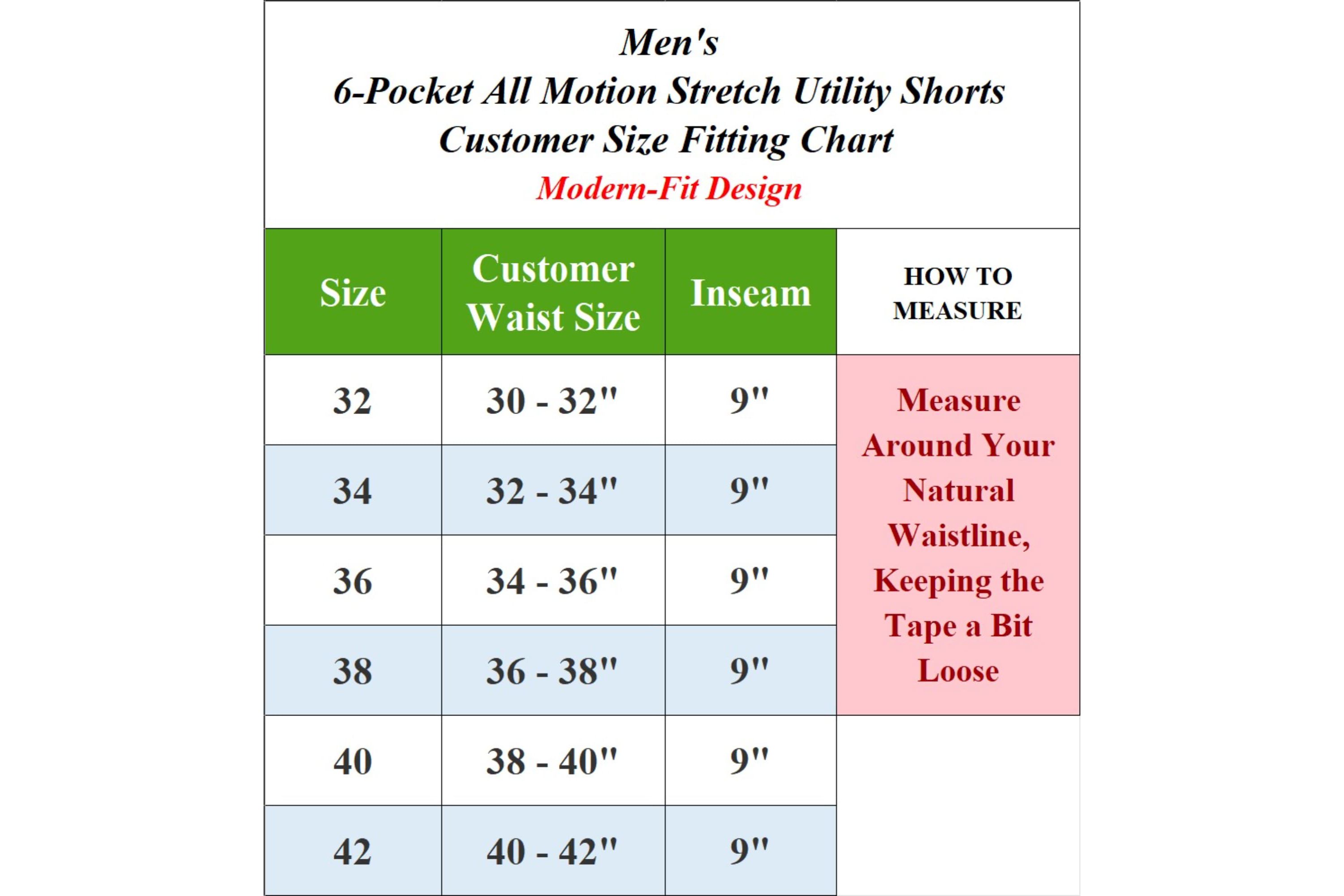 Jump Start Men’s 6-Pocket All Motion Stretch Utility Shorts-2 Pack