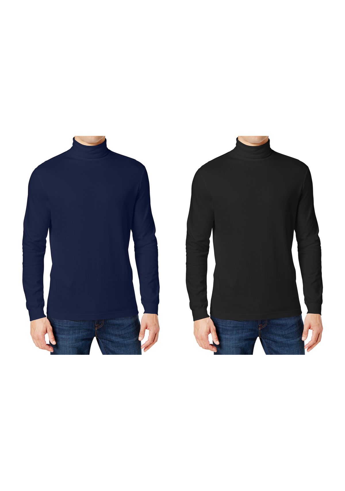 Mens Long Sleeve Turtleneck T-Shirt - 2 Pack