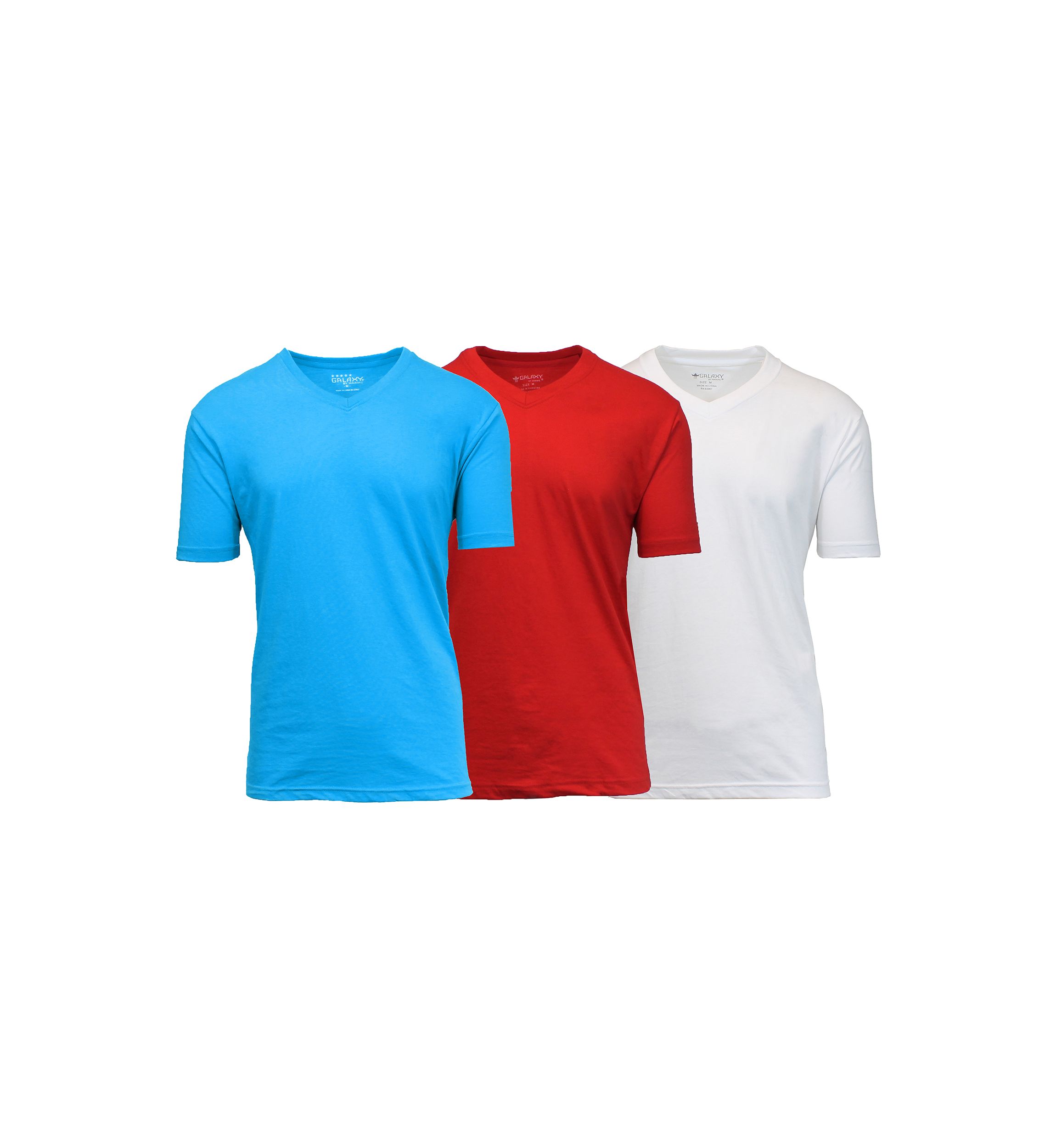 Mens Short Sleeve V-Neck T-Shirt - 3 Pack