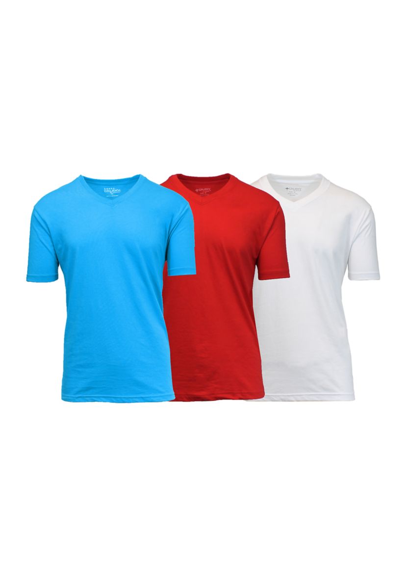 Mens Short Sleeve V-Neck T-Shirt - 3 Pack