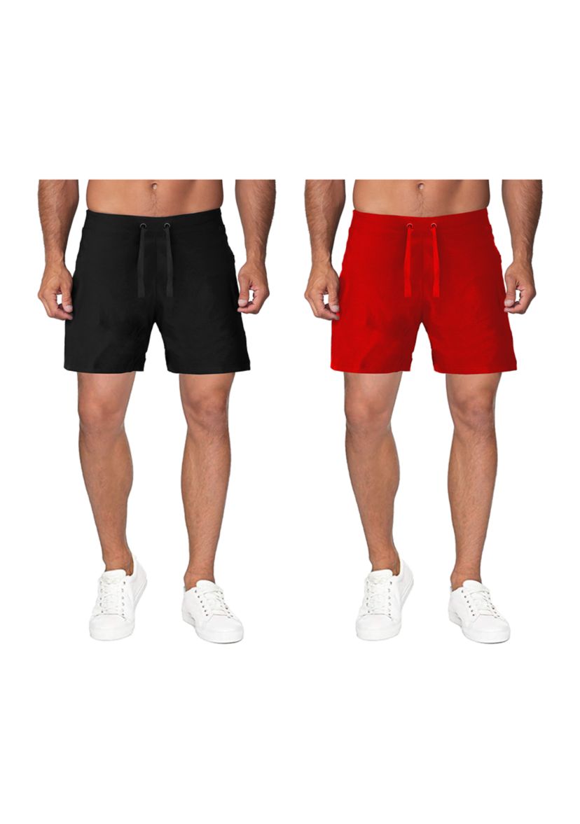 Mens 7 Inch Performance Active Workout Training Shorts with Mesh Lining - 2 Pack
