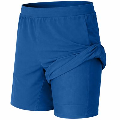 Jump Start Men's 2 in 1 Stretch Active Quick Dry Gym Running Shorts With Liner, 2XL