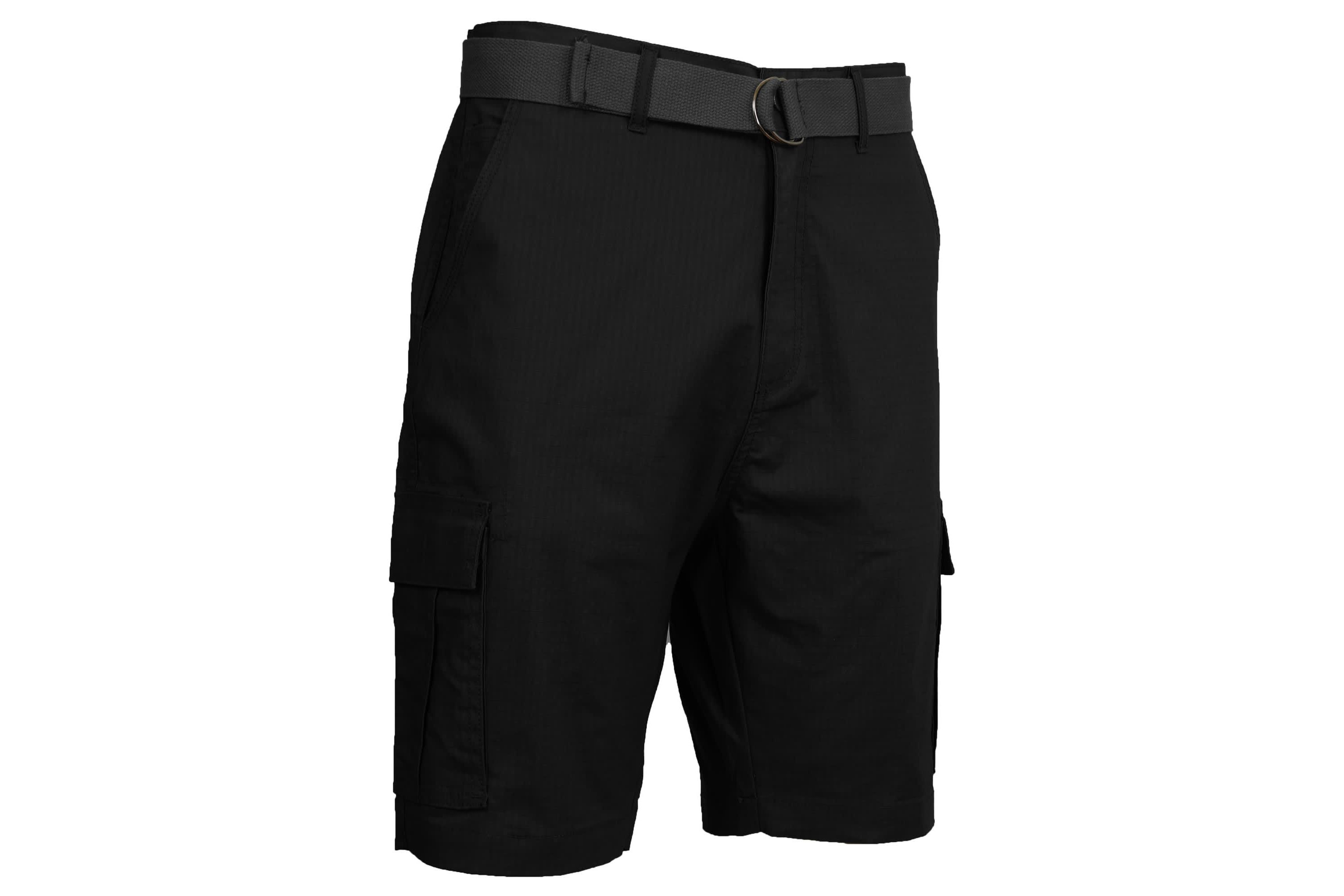 Galaxy Rugged Trail  Mens Cotton Stretch Ripstop Cargo Shorts With Belt