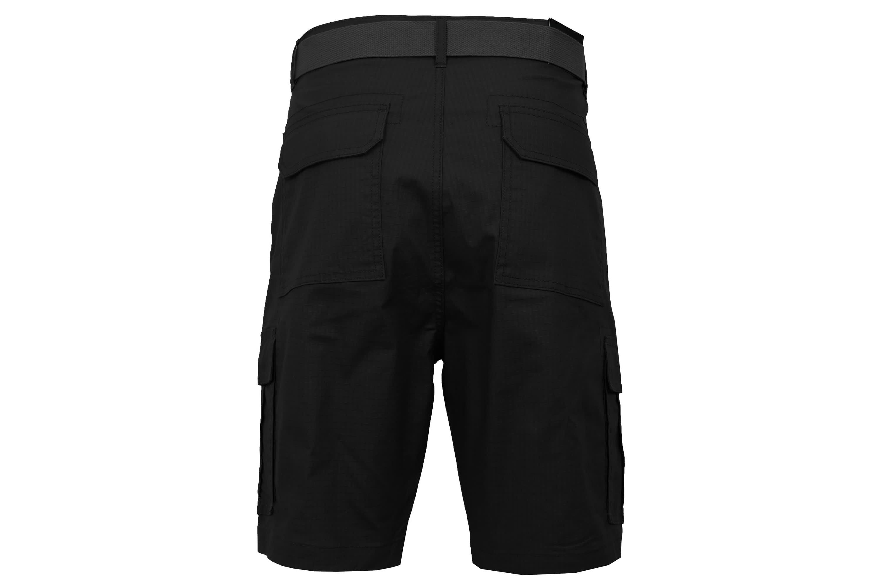 Galaxy Rugged Trail  Mens Cotton Stretch Ripstop Cargo Shorts With Belt